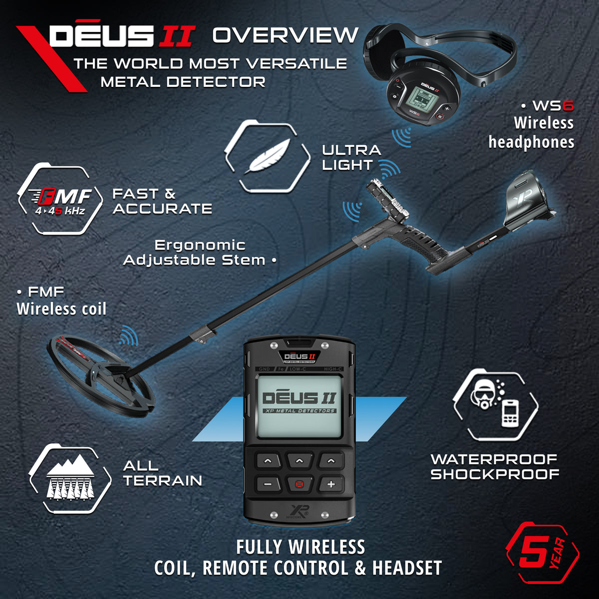 XP DEUS II wireless high-end metal detector