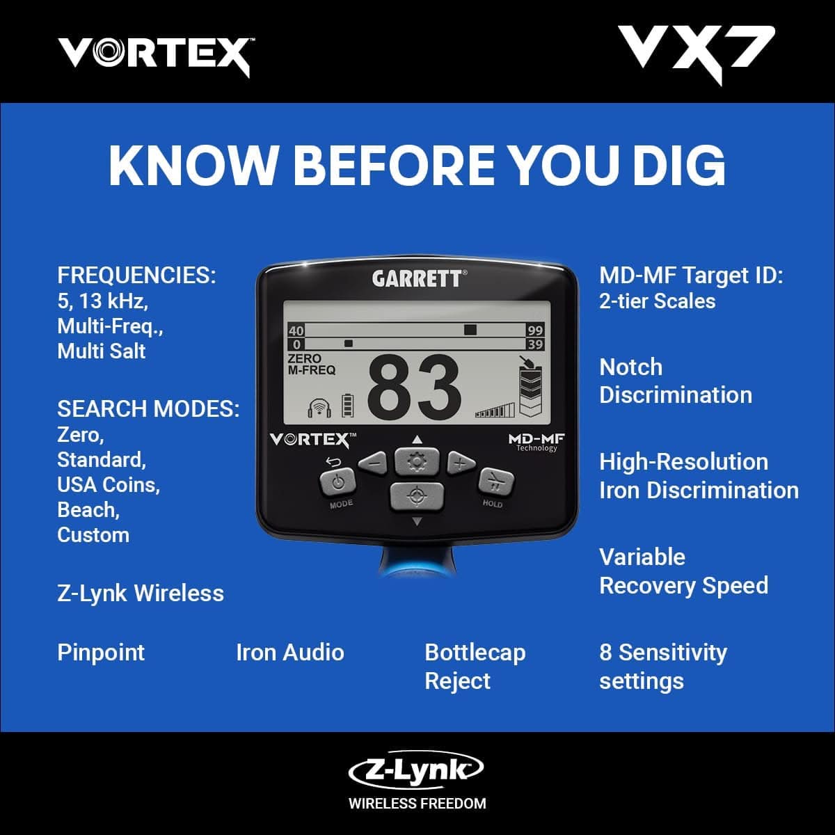 Garrett Vortex VX7 Metal Detector