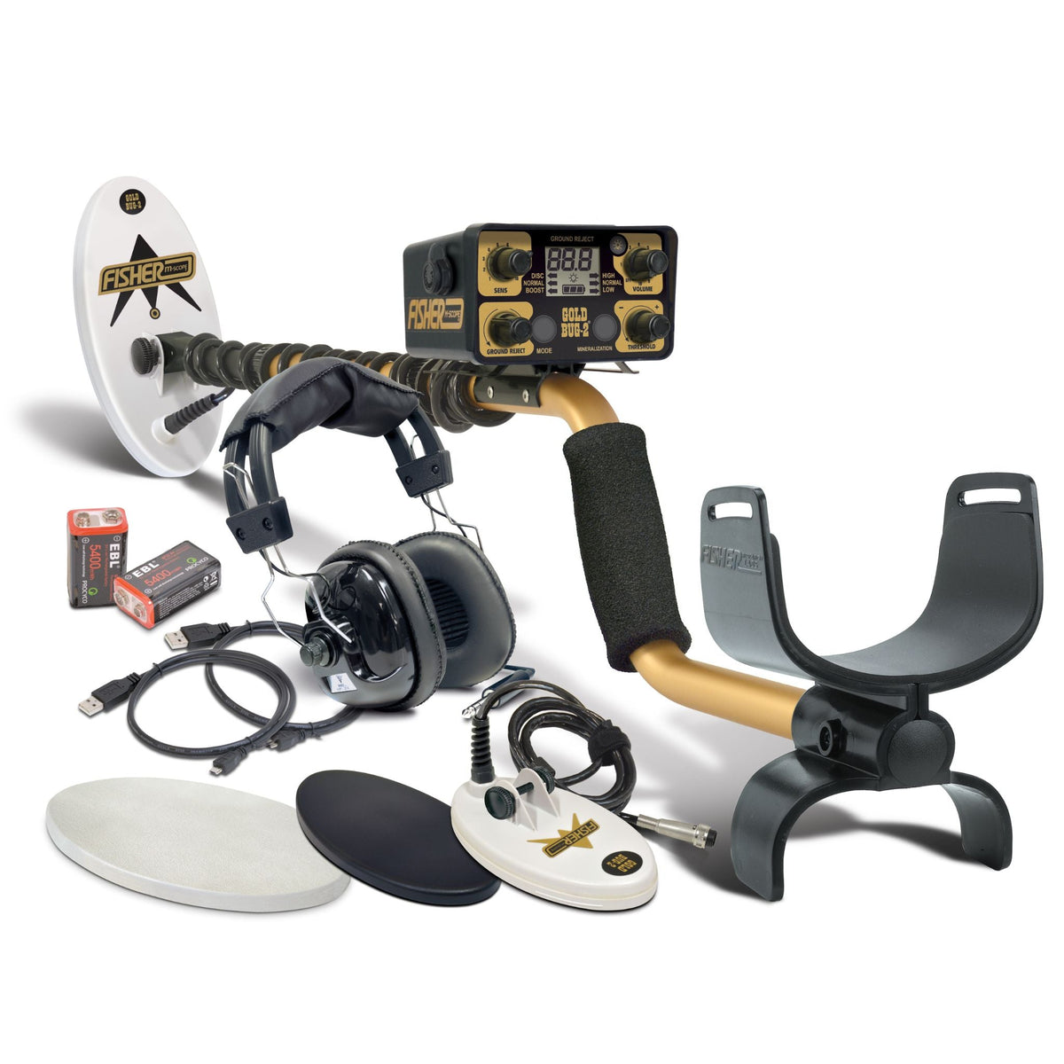Fisher Gold Bug 2 Combo Package with 6.5" and 10" Coils
