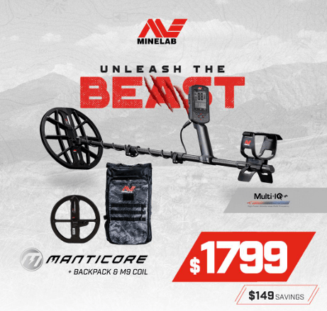 Minelab Manticore with Backpack and M9 Coil